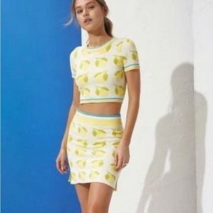NWT Solid And Striped Set The June Lemon Crop Top and Rosie Skirt